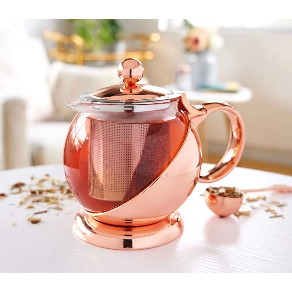PINKY UP “Shelby” Rose Gold Wrapped Teapot & Infuser